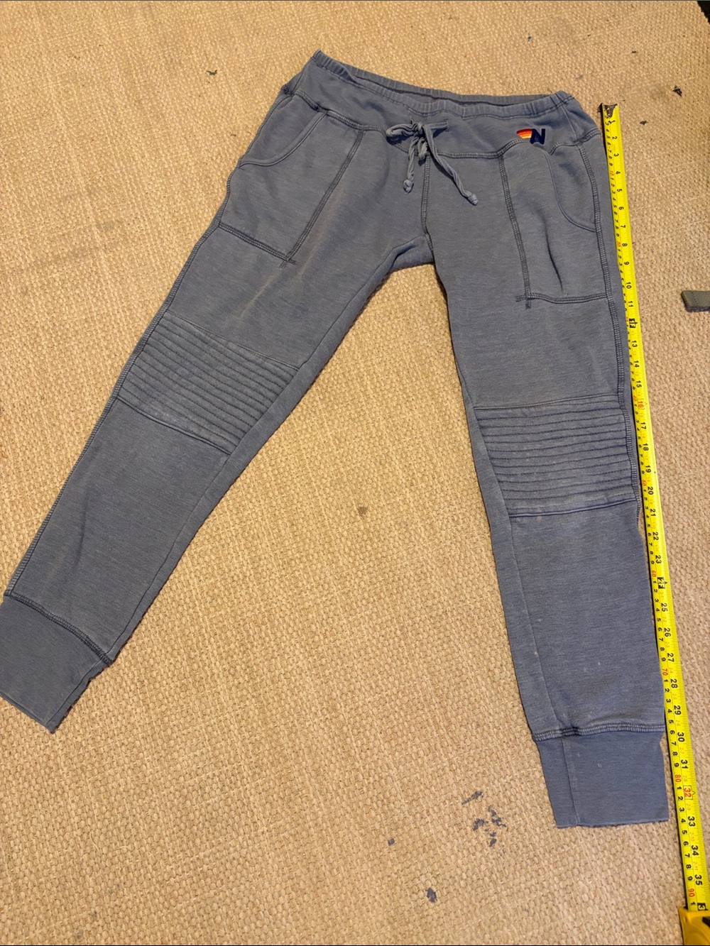 Aviator Nation Gray Women's Moto Ribbed Knee Joggers
